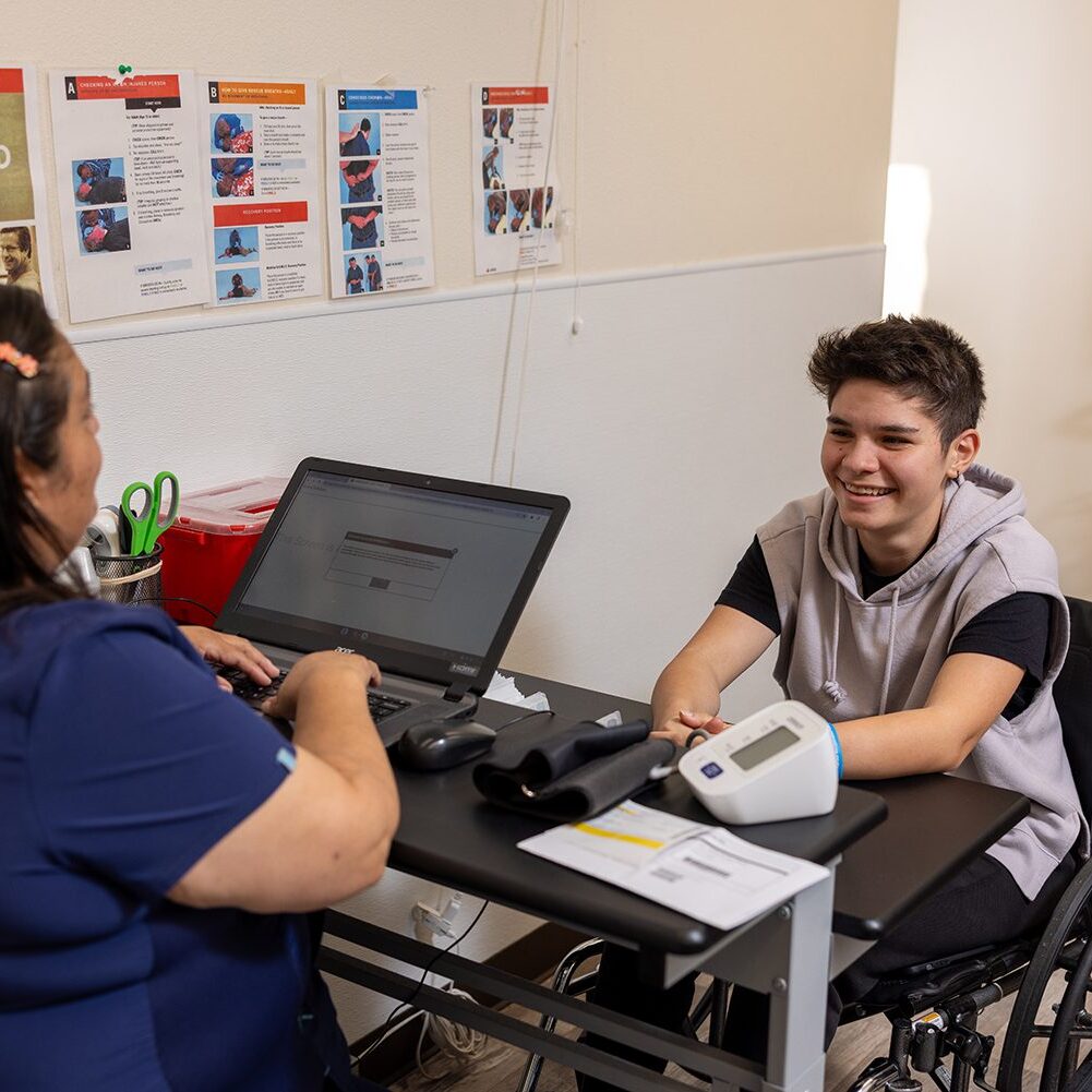 Interacting with patient